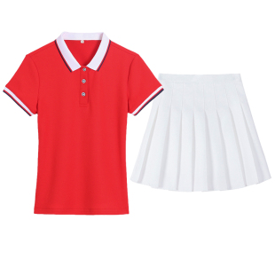 幼儿园老师园服夏季新款幼师工作服早教培训老师套装学院风百褶裙