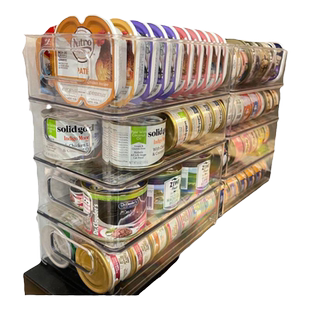 猫罐头收纳盒猫粮猫咪餐包储存盒桌面大容量宠物用品整理盒储粮桶