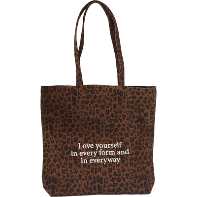 豹纹帆布包女单肩托特包