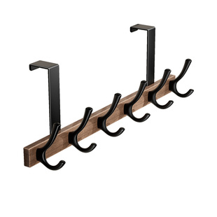 胡桃木实木挂钩试衣间免打孔入户门玄关壁挂墙上门后挂衣架衣帽钩