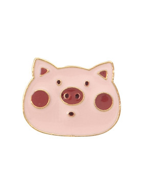 卡通小猪头勋章可爱日系金属装饰