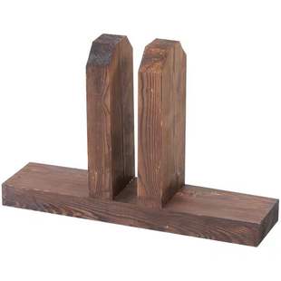 碳化防腐木底座配件栅栏围栏网格片屏风篱笆底座室外固定脚架铁件