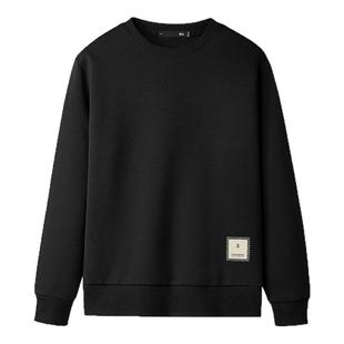 HLA/海澜之家panda wowo熊猫2025秋季圆领刺绣微弹亲肤卫衣上衣男