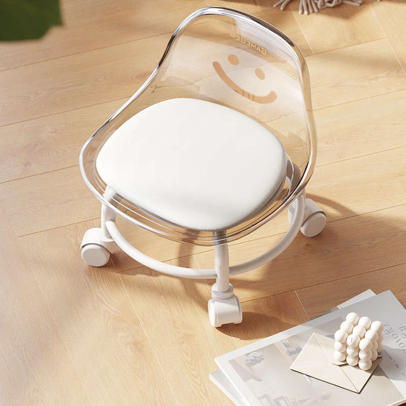 格美居万向轮小凳子软座滑轮矮凳家用儿童椅子靠背圆凳移动板凳