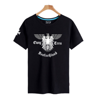 铁十字普鲁士王国德国勋章德意志罗马帝国短袖T恤衫男女纯棉半袖