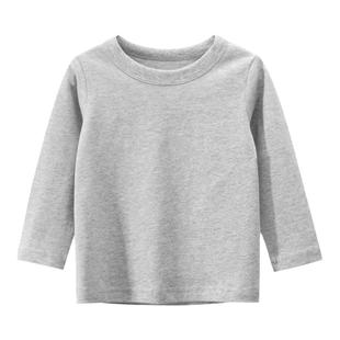 27kids童装秋季2025款男童长袖T恤纯色广告衫定制纯棉儿童衣服潮