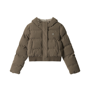 AIRHOOD 五折美式复古连帽短款棉服女加厚宽松小个子保暖外套