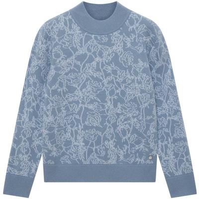 【暮·韵】鄂尔多斯1980 玫瑰提花羊绒开衫女秋冬加厚送长辈礼物