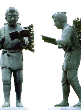 小儿古代风人像孔子仿铜定制雕塑