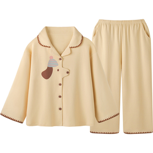 『100全棉』小狗情侣睡衣女款2026年新款春秋高级感纯棉家居服套