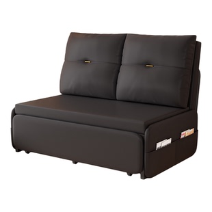 沙发床新款猫爪皮棉麻布便捷式可折叠懒单双人轻松收纳多功能三用