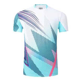 打羽毛球运动套装男款短袖速干上衣夏季比赛女球衣t恤乒乓球队服