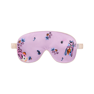 魔法小狗』桑罗桑蚕丝遮光眼罩撞色印花情侣同款舒适睡眠眼罩送礼