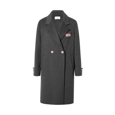赢智尚深灰色毛呢大衣高级感外套