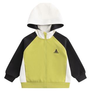 小象汉姆童装男童外套连帽春款2026新款儿童针织拉链衫男孩上衣潮