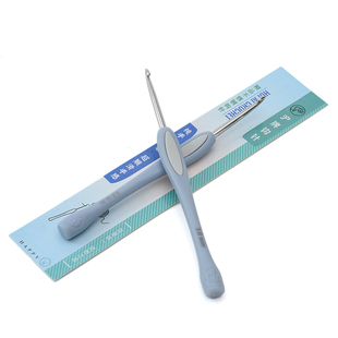 沪牌钩针 不锈钢圆尾防滑塑柄手工diy编织毛线材料包勾针工具套装