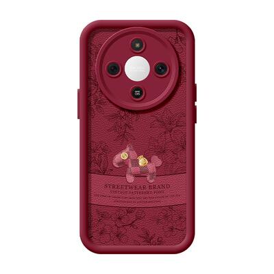 适用荣耀x60手机壳女款x70i保护套硅胶x40gt全包防摔50小羊皮华为X50GT新款新年外honor红色马年x50i+软壳x30