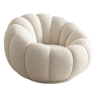 懒人沙发单双人南瓜沙发椅羊羔绒沙发阳台旋转休闲椅可躺可睡网红