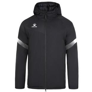 卡尔美中长款运动棉衣男2025冬季新款体育生足球训练保暖棉服外套