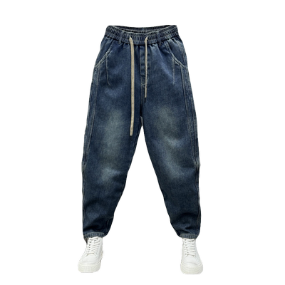 ZPK水洗复古小脚牛仔裤男士