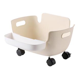 桌下书本书包收纳箱滑轮书箱可移动学生教室用桌面放书收纳盒书架