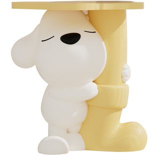 奶油风比格犬小狗床头柜摆件落地边几沙发旁托盘大型乔迁新居装饰