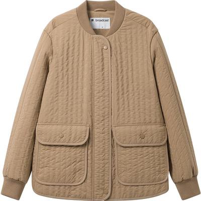 播冬季竖条纹绗缝外套女休闲宽松棒球领棉服DDR4PD5091