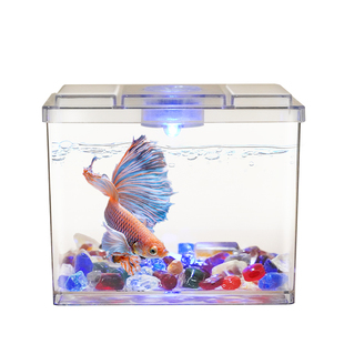 鱼缸泰国斗鱼专用缸小型亚克力高透加厚积木盒桌面微景观生态迷你