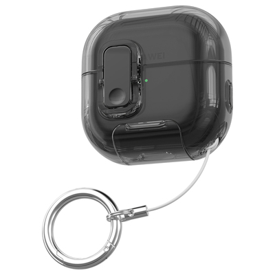 适用华为FreeClip2保护套耳夹耳机套clip二代保护壳HUAWEIfreeclip2透明充电盒外壳透黑锁扣防摔手机支架