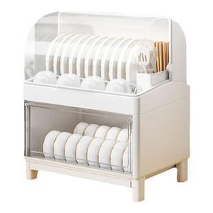 日本碗碟收纳架碗筷收纳盒碗柜家用大容量厨房沥水架餐具置物架