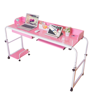 简约可移动床上双人笔记本台式电脑桌家用懒人跨床护理升降小桌子