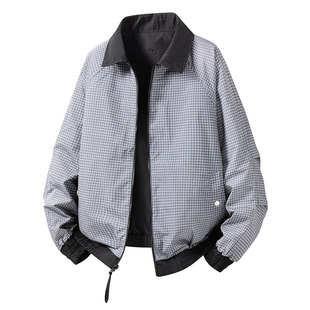 马克华菲2026春装新款cleanfit夹克男双面穿时尚休闲翻领外套上衣