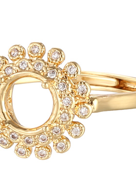 鑫泓泰女纯铜材质欧美风戒指空托