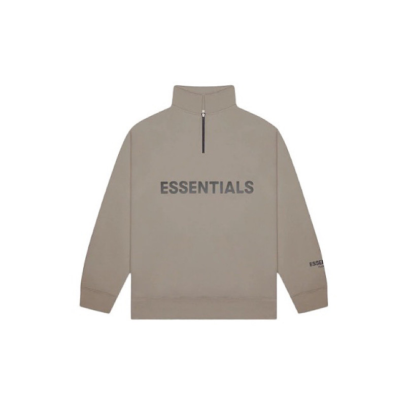 宁波FOG复线ESSENTIALS卫衣加绒字母印花半拉链宽松外套立领20SS
