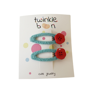 纽扣发夹韩系宝宝发夹可爱儿童发夹刘海夹鸭嘴夹子头饰女童发卡