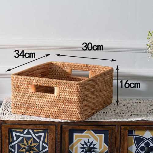 1厂家直销纯手工越南秋藤编织茶几零食玩具杂物整理衣服筐收纳