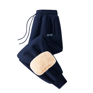 真维斯裤子男款潮流百搭羊羔绒男士休闲裤宽松加厚保暖潮牌男裤Q