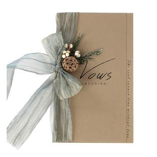 婚礼誓言卡一对高级感致辞打印森系永生花复古风小清新结婚宣言卡