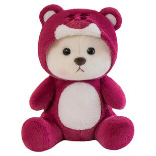 网红变身小熊公仔带帽子熊猫布娃娃玩偶可爱毛绒玩具生日礼物女孩