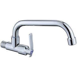 厨房入墙式水龙头单冷墙壁墙上横式水槽家用旋转洗衣淘菜盆洗碗池