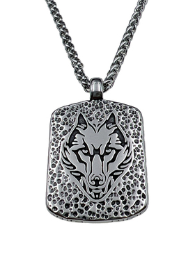 简约狼图腾吊坠项链百搭朋克