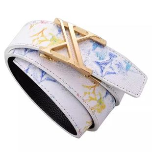 皮带男潮流学生百搭全卡槽涂鸦自动扣混的人腰带牛仔裤网红同款