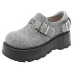 星期六勃肯鞋女2025新款春季大头松糕厚底毛毛鞋小个子增高乐福鞋