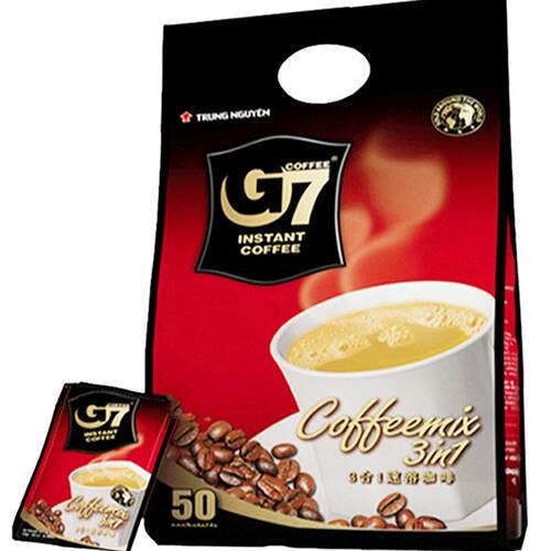 越南原装进口中原g7咖啡原味三合一速溶咖啡香浓800g装50条袋装正