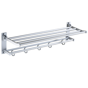 生锈包退太空铝毛巾架浴巾架免打孔卫生间浴室折叠置物架厕所壁挂