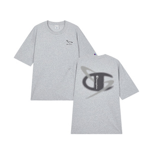 凉感抑菌Champion冠军短袖T恤男2026春季新款圆领宽松上衣女印花