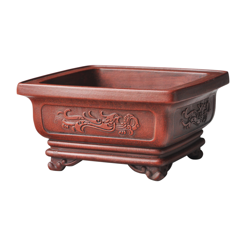 宜兴紫砂花盆小号微型盆景盆马槽迎客松菖蒲多肉盆景花盆清仓特价