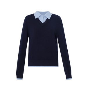 歌莉娅假两件羊毛衫上衣女秋冬2025新款高知穿搭毛织衫1ESC5J840