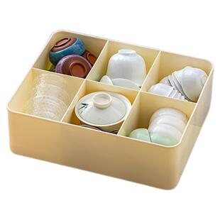 透明茶具收纳盒茶叶茶包分格整理箱大容量户外便携茶壶茶杯储存盒