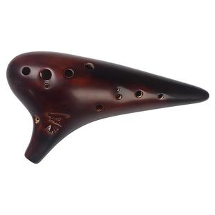 正品 风雅陶笛12孔AF熏烧陶笛专业型中音F调十二孔初学演奏送教材